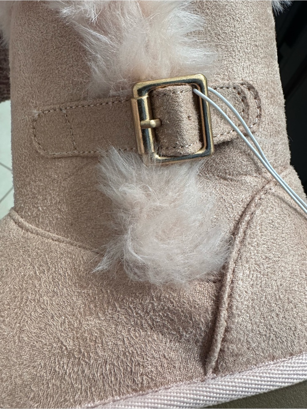 The Children's Place Blush Faux-Fur Suede Girls' Boot - Picture 5 of 7